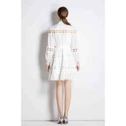 Women's summer puff sleeve V-neck floral print casual hem mini dress